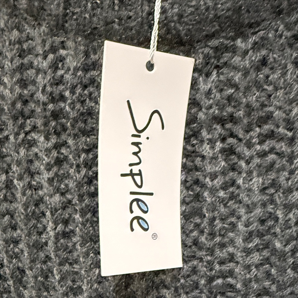 Simple Dark Gray Crew Neck Sweater - Picture 3 of 16